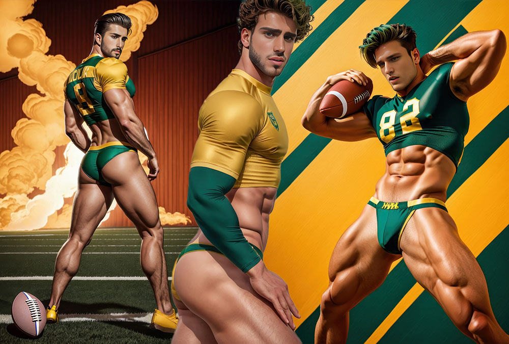 AI MEN WORLD Models Hit the Field as American Football Players