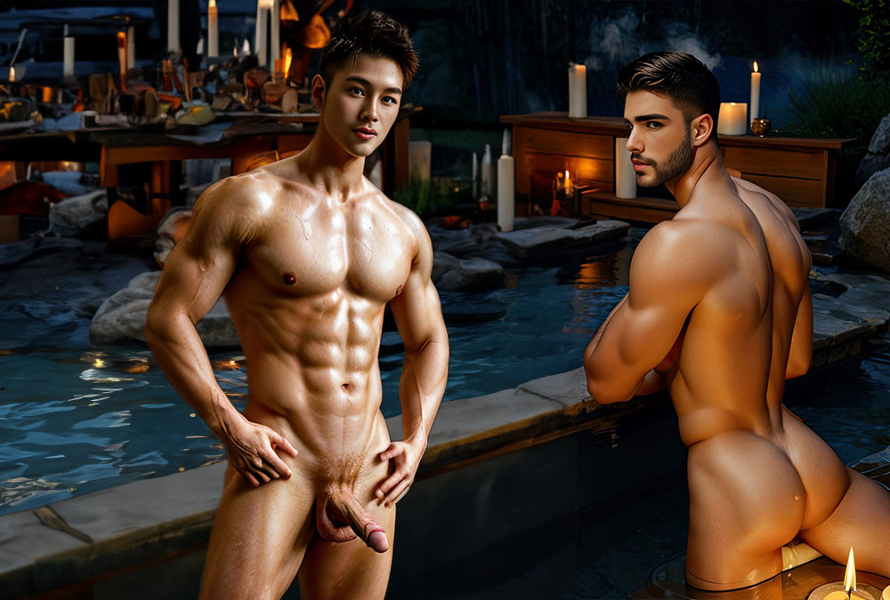 Meeting Handsome Japanese Men in a Classic Japanese Bath (2)